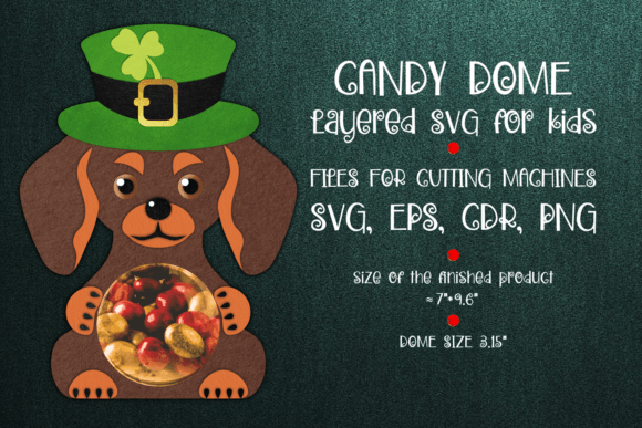 Dachshund Candy Dome: 3D SVG Shapes for St. Pat's
