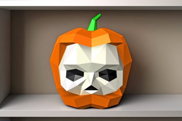 DIY Pumpkin Skull Papercraft: 3D SVG for Gift Boxes