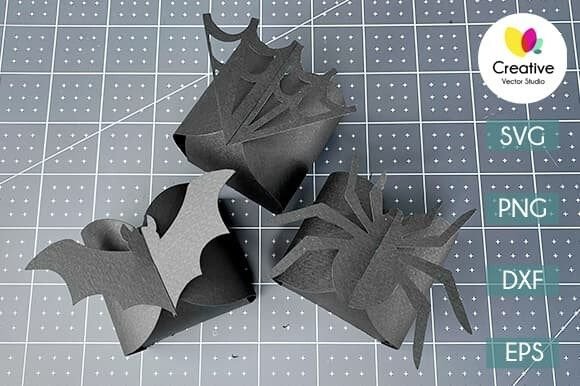 Halloween 3D SVG Shapes for Treat Boxes