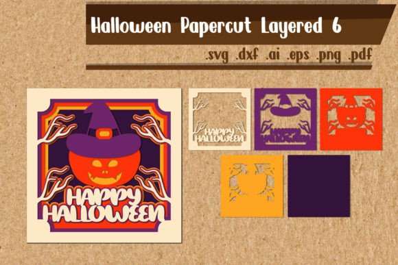 Halloween Papercut Layered 6: 3D SVG for Shadow Boxes