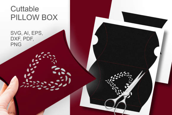 Heart Made of Tiny Forms Pillow Box SVG: 3D SVG Shapes