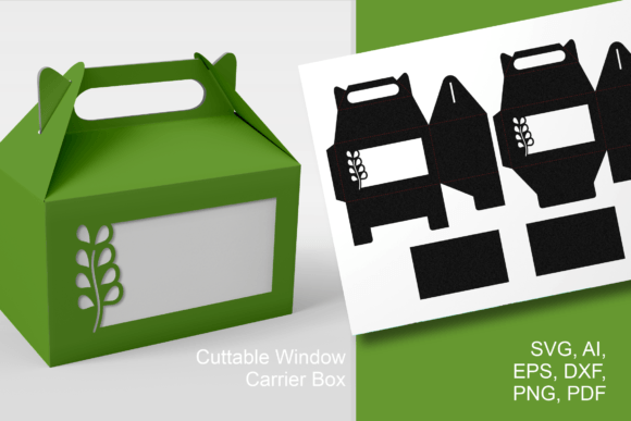 Herb Wide Window Gable Box Template SVG: 3D SVG Shapes