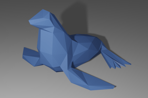 Seal Papercraft Template: 3D SVG Shapes for Brands