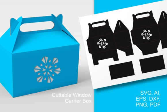 Snowflake Star Cutout Gable Box Template: 3D SVG Gift Boxes