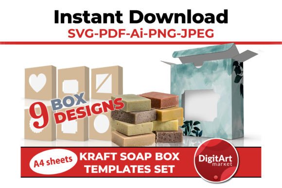 Soap Box Template SVG, 3x3x1: Premium 3D SVG Gift Boxes