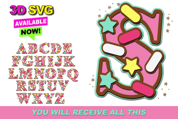 Sprinkles Alphabet 3D SVG: Essential Shapes