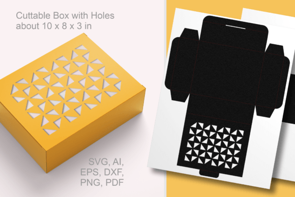 Triangles Patterned Rectangular Gift Box: A 3D SVG for Shapes