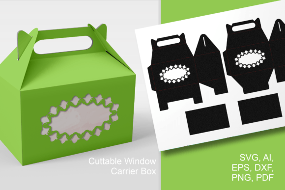 Tulips Oval Window Gable Box Template: 3D SVG Shapes