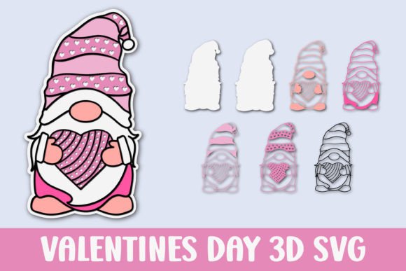 Valentine s Day Gnome 7: A 3D SVG Shape for Brands