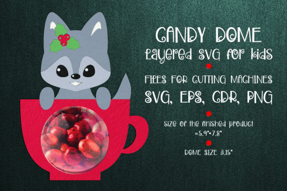 Wolf in a Cup 3D SVG for Christmas Crafts