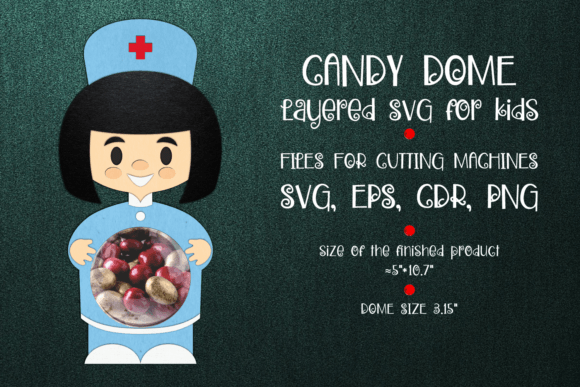 Woman Doctor Candy Dome Template: 3D SVG Shapes